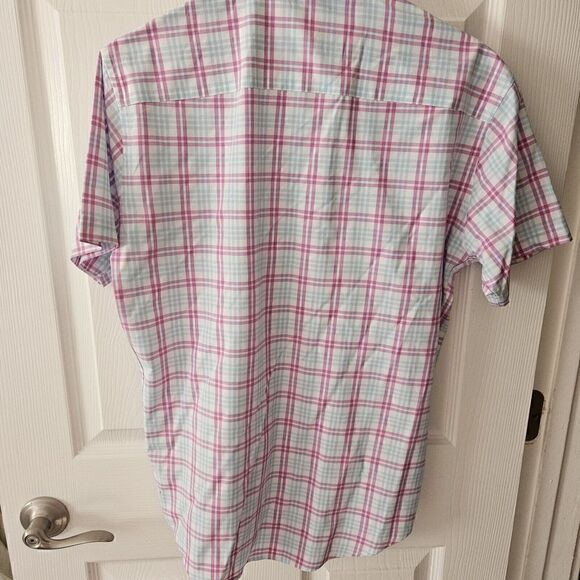 Peter Millar Summer Comfort Mens Plaid Button Down Shirt Size S Short Sleeve - Picture 3 of 4